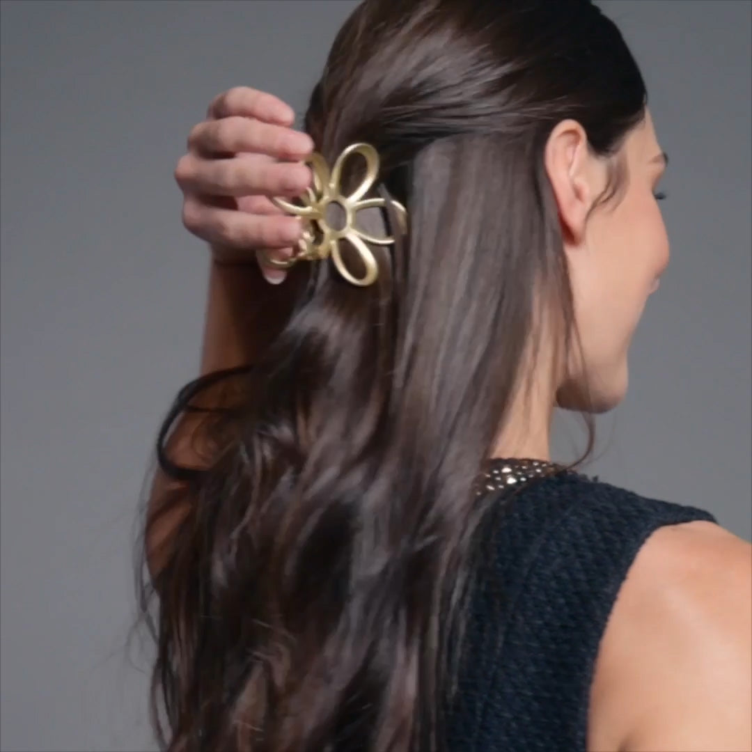Secret Garden Flower Claw Clip - Gilded2