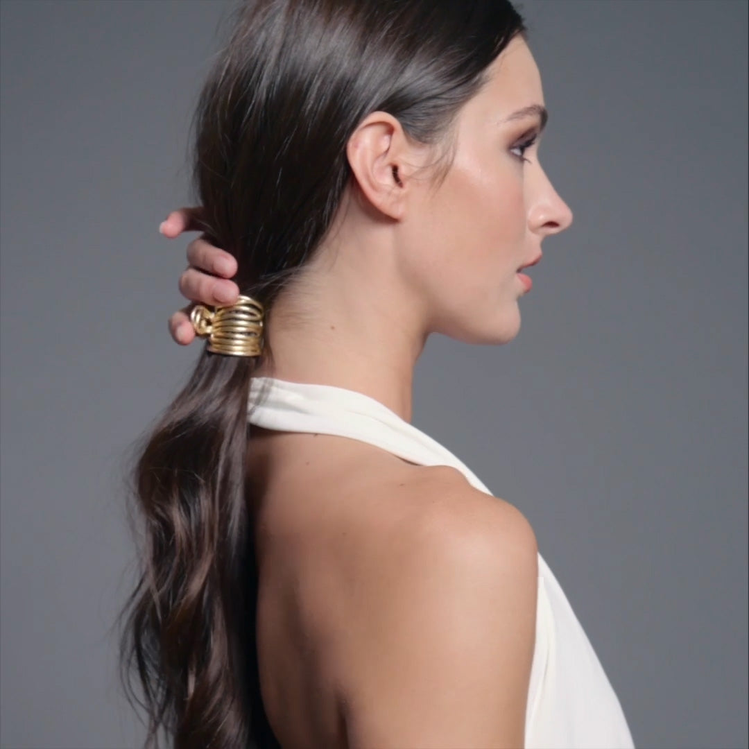 Gilded Wrap Ponytail Cuff Clip2