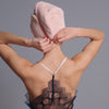 Video of model demonstrating how to wear The Hair Edit's Quick Dry Microfiber Hair Wrap