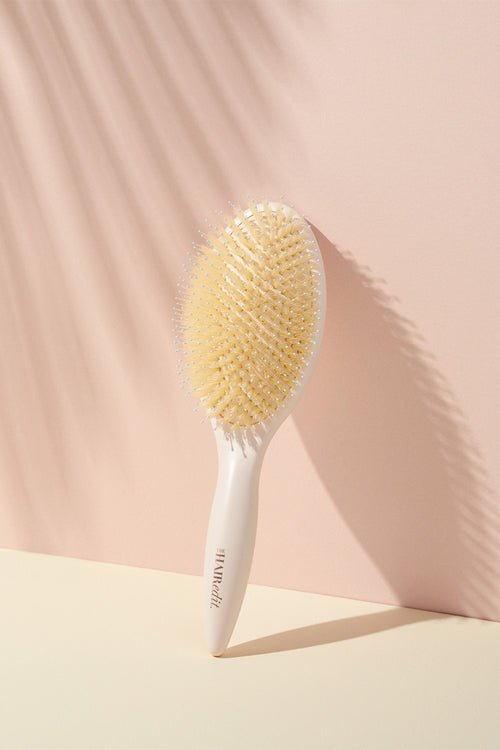 The Hair Edit Boar Bristle Finishing Brush in White