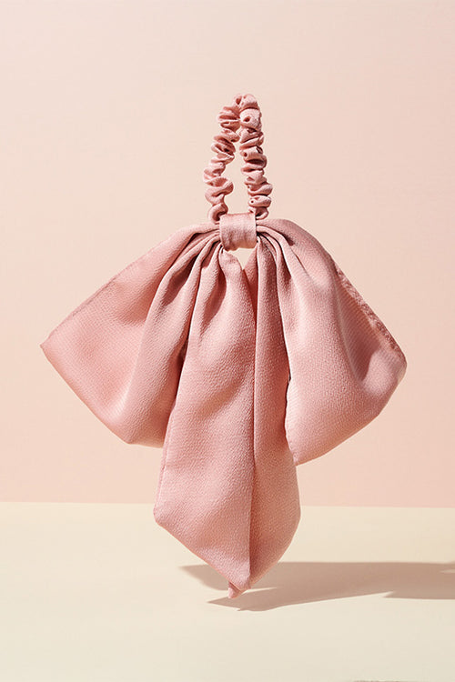 The Hair Edit Soft Blush Pink Oversized Ribbon Scrunchie Bow Hair Tie