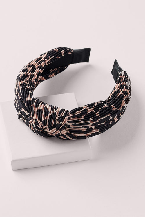Leopard Print Pleated Headband