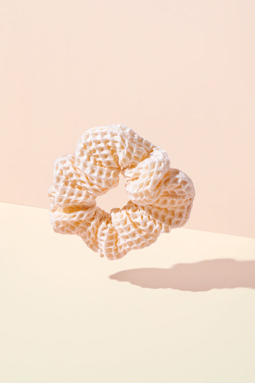 The Hair Edit Hygge Ribbon Waffle Scrunchie