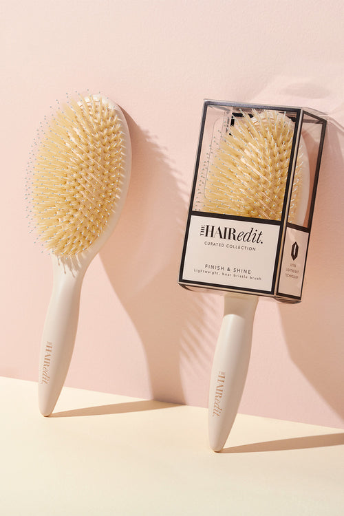 The Hair Edit Boar Bristle Finishing Brush in White