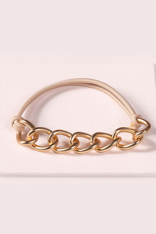 The Hair Edit Soft Gold Chain Wrap Metal Hair Tie