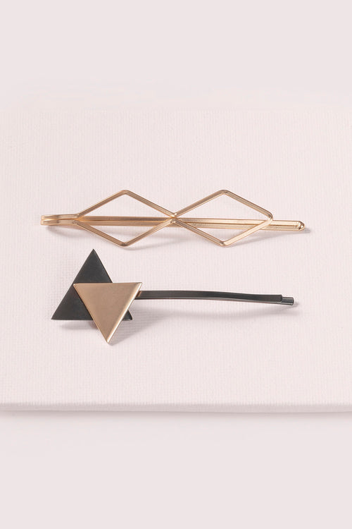 Gold & Black Decorative Bobby Pin Set - 2 Pack