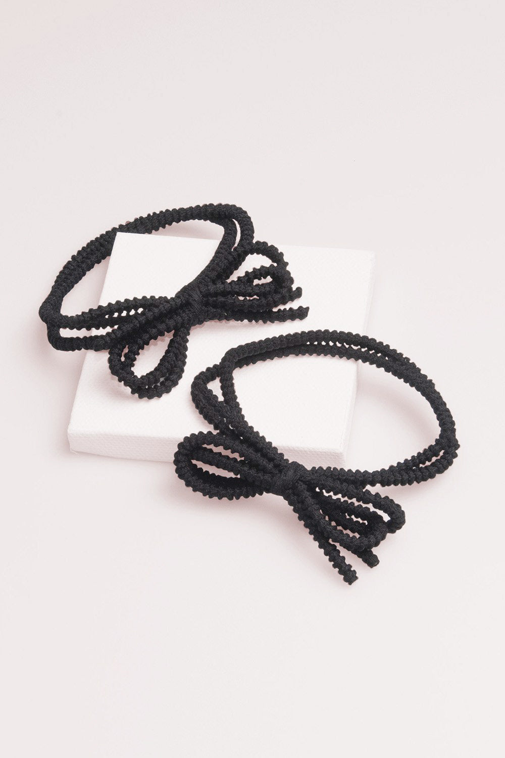 Black Knotted Bow Hair Tie Set - 2 Pack