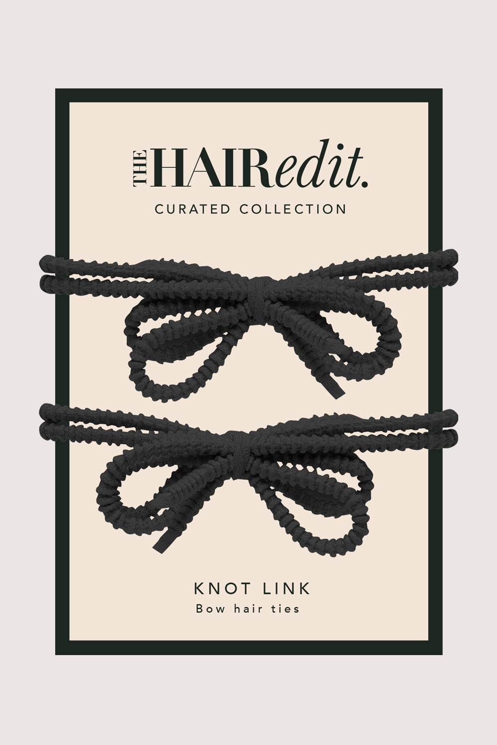 Black Knotted Bow Hair Tie Set - 2 Pack