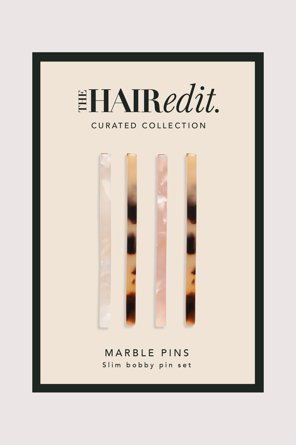 Marble Bobby Pin Set - 4 Pack