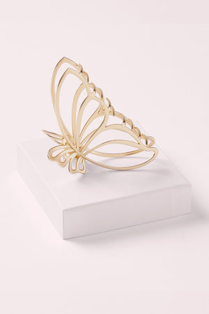 gilded wing gold metal butterfly hair claw clip on white box