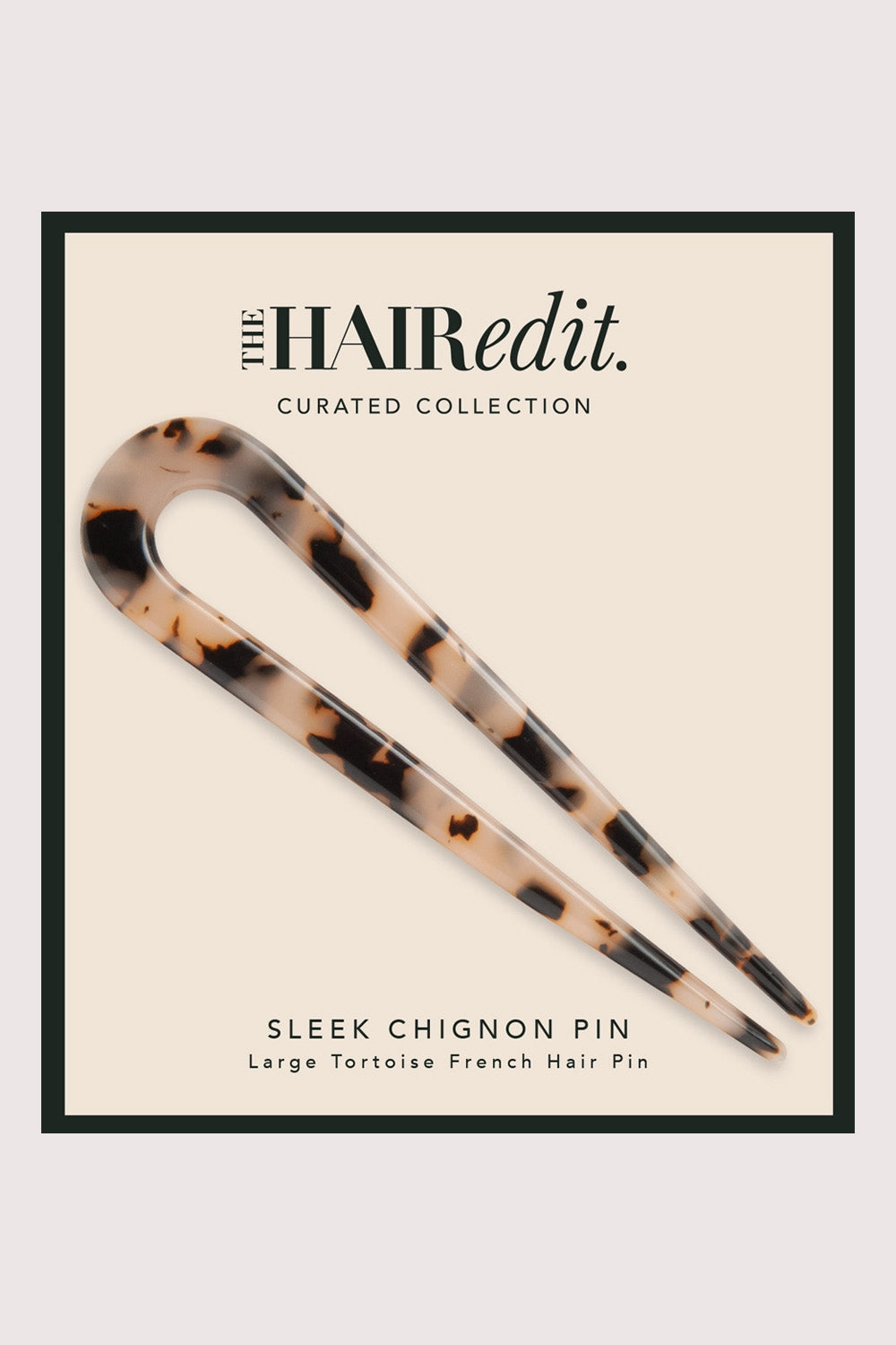 French Hair Pin in Tortoise Checker
