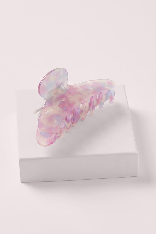 unicorn pink opalescent hair claw clip on white box